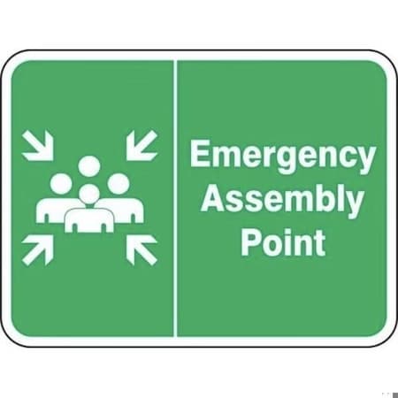 Accuform Emergency Assembly Point, Engineer Grade Reflective Aluminum, 24 in x 30 in FRR929RA